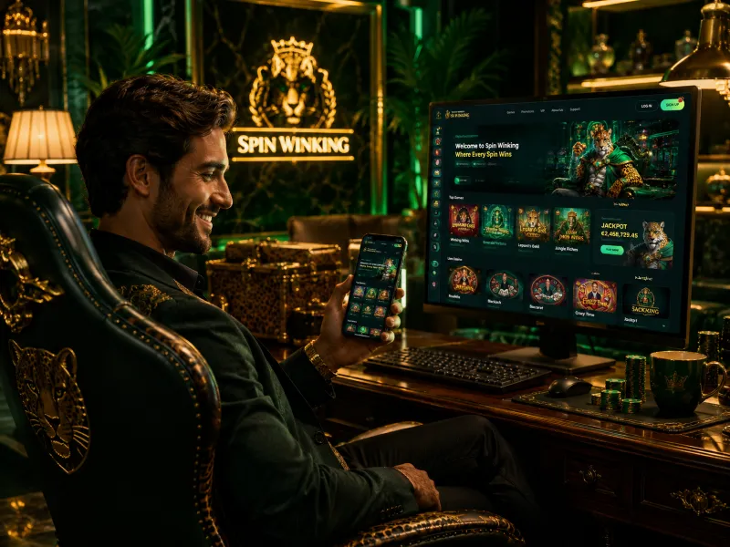 Player enjoying Spin Win King Casino on mobile and desktop